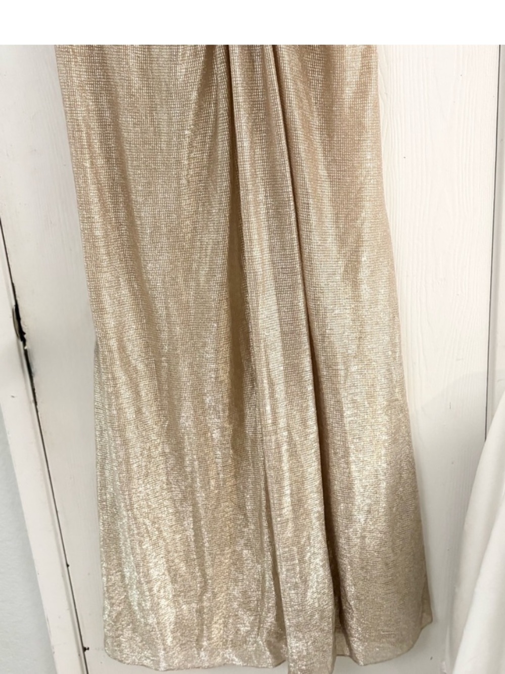 Hailey Paige Gold Metallic
Pleated Gown Sleeveless Formal Maxi Dress Size 12 - Picture 6 of 12